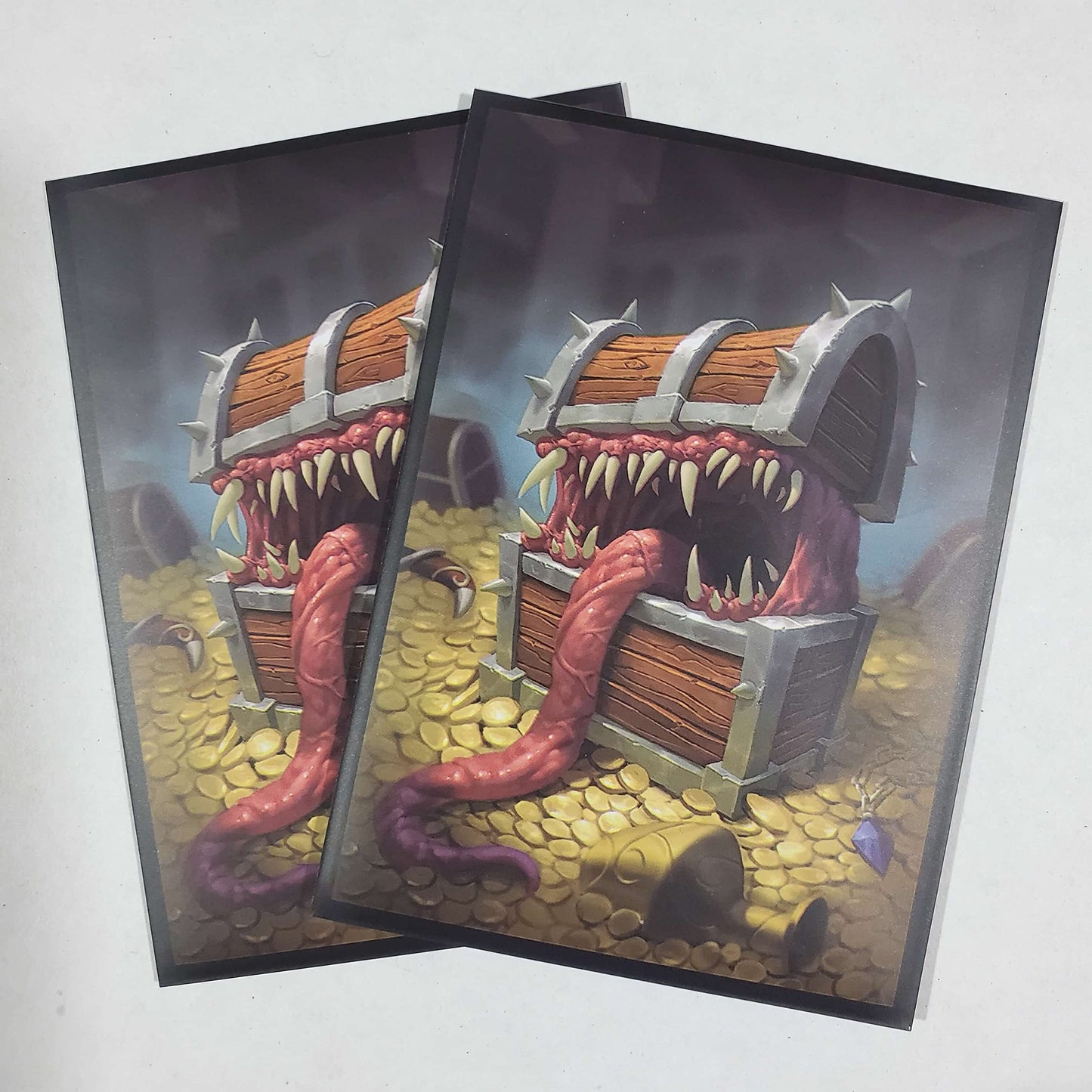 Fantasy North - Treasure Chest Mimic - 100 Smooth Matte Tcg Trading Card Sleeves - Fits Magic Mtg Commander Pokemon And Other Card Games - Playing Card Sleeves