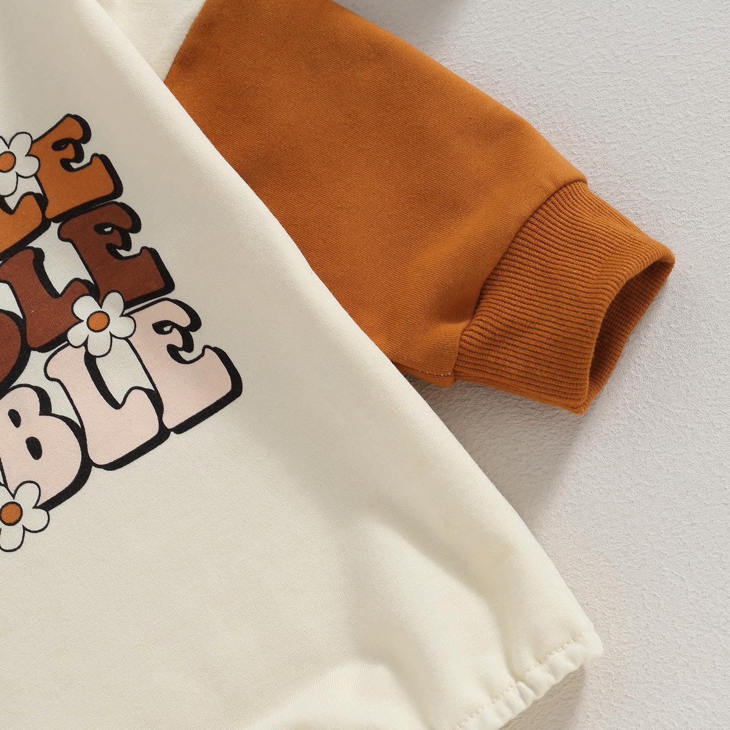Fybitbo Thanksgiving Baby Girl Boy Outfit Turkey Pullover Sweatshirt Romper Long Sleeve Onesie Cute Fall Clothes (Brown Sleeve Gobble,0-3 Months)