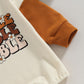 Fybitbo Thanksgiving Baby Girl Boy Outfit Turkey Pullover Sweatshirt Romper Long Sleeve Onesie Cute Fall Clothes (Brown Sleeve Gobble,3-6 Months)