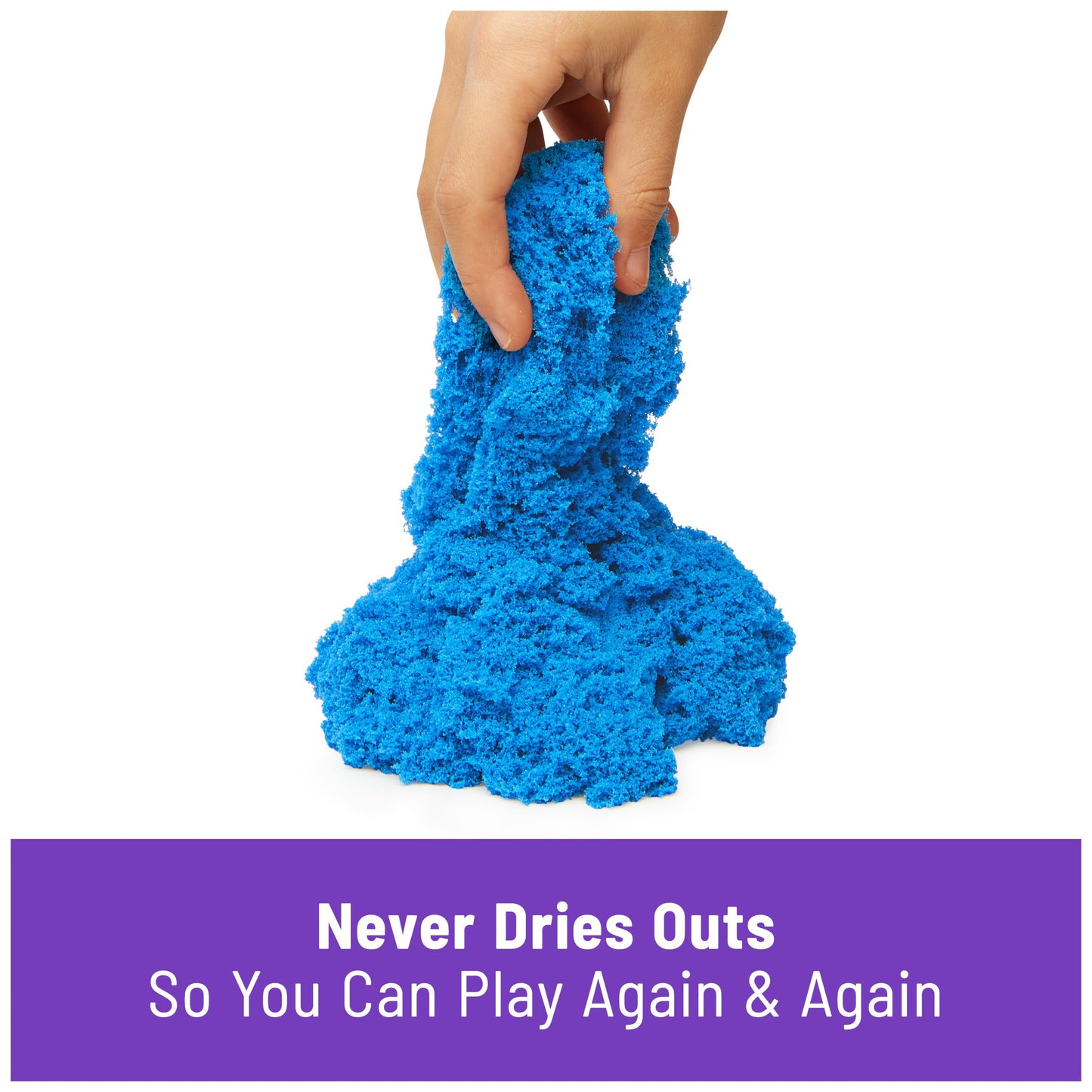 Kinetic Sand, 2.5lbs Blue Play Sand, Moldable Sensory Toys for Kids, Resealable Bag, Ages 3+