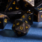 Udixi Gemstone Dice Set D&D Rpg Silver Sheen Obsidian Dice With Gift Case For Dungeons And Dragons Role Palying Games And Tablet