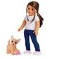 American Girl Barker Posey Tan Dog For 18-Inch Dolls Plus Pet Accessories