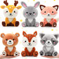 Roundfunny 6 Pcs Woodland Animals Plush Toys 7 Inch Bear Rabbit Squirrel Deer Raccoon Fox Stuffed Animals For Birthday Gift Baby
