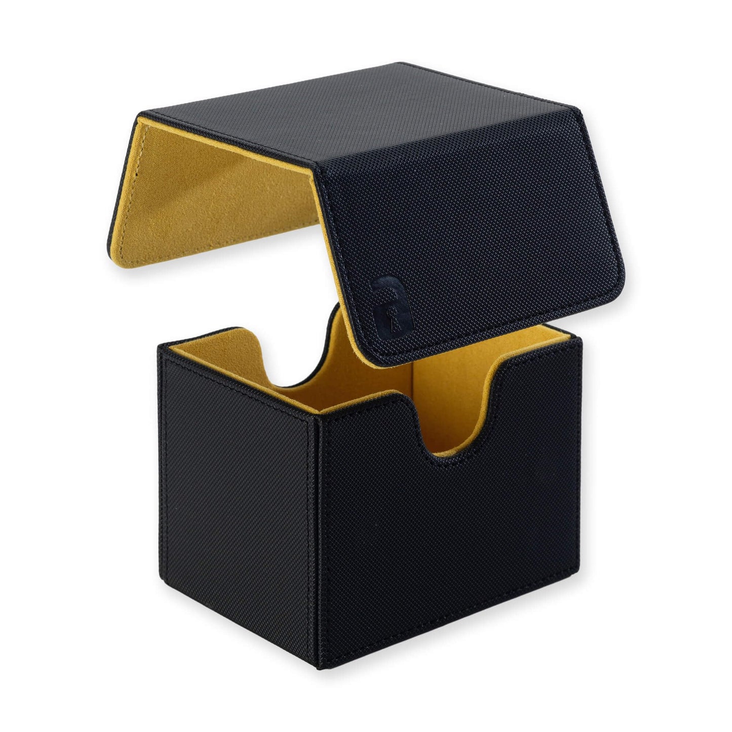 Vault X Trading Card Sideloading Deck Box  100+ sleeved cards  enhanced Exo-Tec Material  Card Holder Storage Box  Detachable Magnetic Lid  for MTG Commander Game  TCG (Black/Electric Yellow)