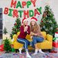TONIFUL Mylar Foil Birthday Banner, 16 Inch Red Green Happy Birthday Sign for Kids & Adults Party Decorations