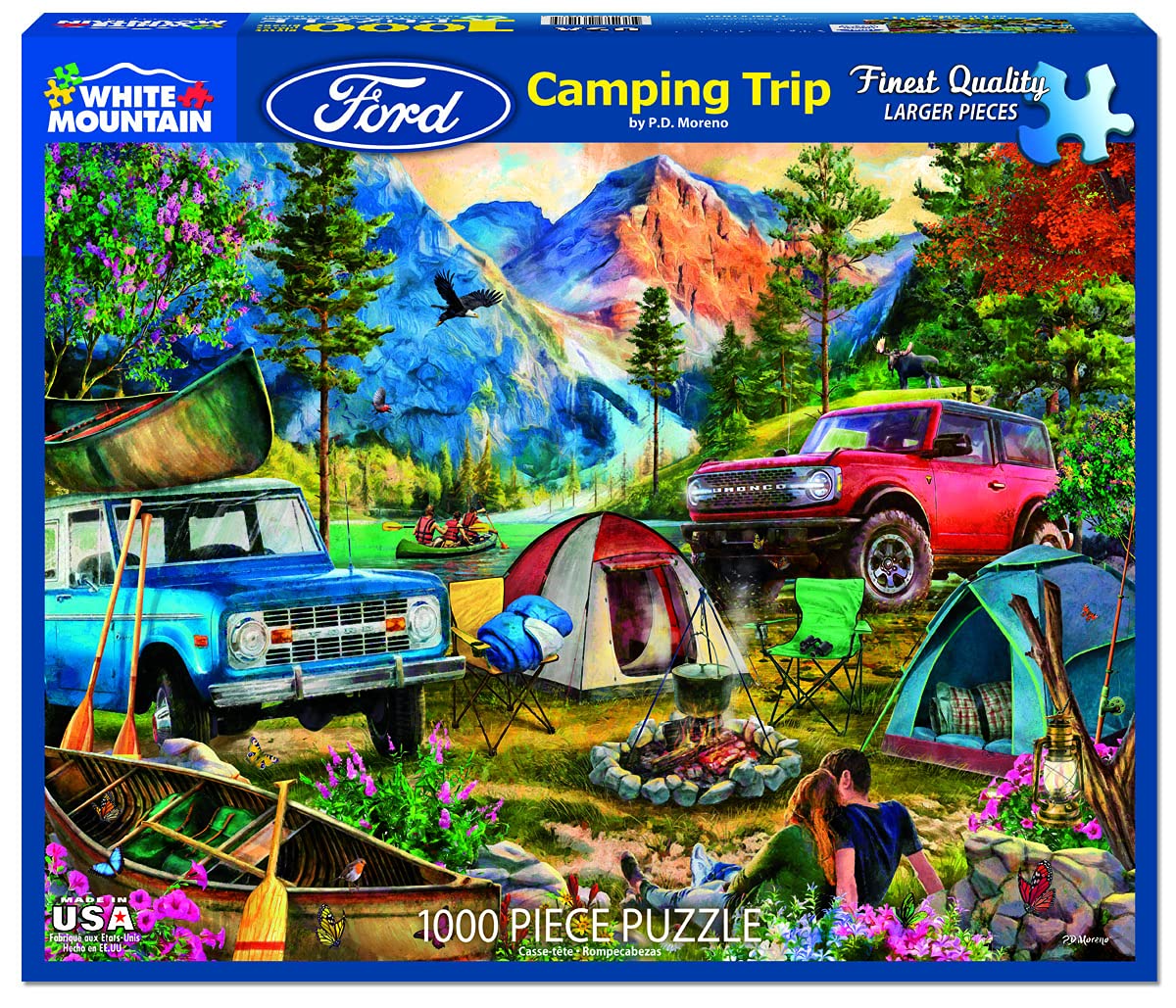 White Mountain 1000 Piece Jigsaw Puzzle - Spring Scenic Lake, Large Pieces, 24"x30", Model 1630PZ, Perfect Gift for Adults and Family