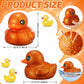 Honoson 6.89 Inch Giant Glitter Rubber Duck Big Glitter Rubber Duck Large Sparkly Duck Bath Toy With Squeaky Sound For Summer Ba