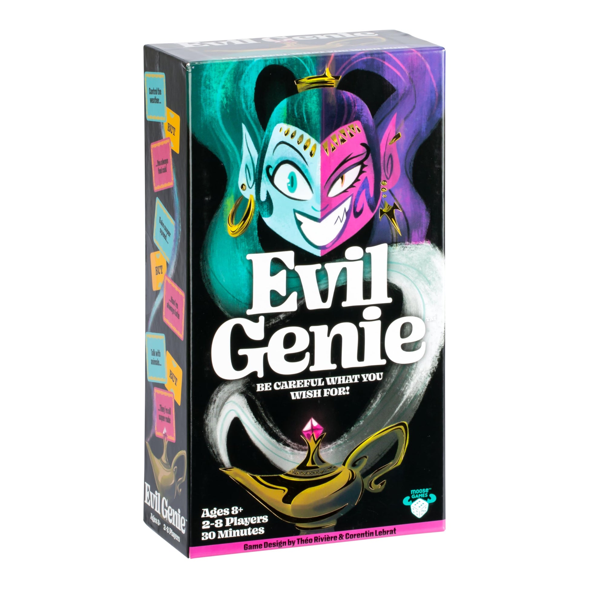 Evil Genie, Party Game Where Players Combine Good Cards with Evil Cards to Grant One Messed Up Wish, Then Guess If The Wish Will