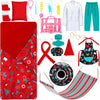 Suhine 21 Pcs Christmas Elf Doll Accessories Set Include Elf Hammock Pillow Eye Patch Glasses Chef Hat Apron Scarf Shoes Swim Ri