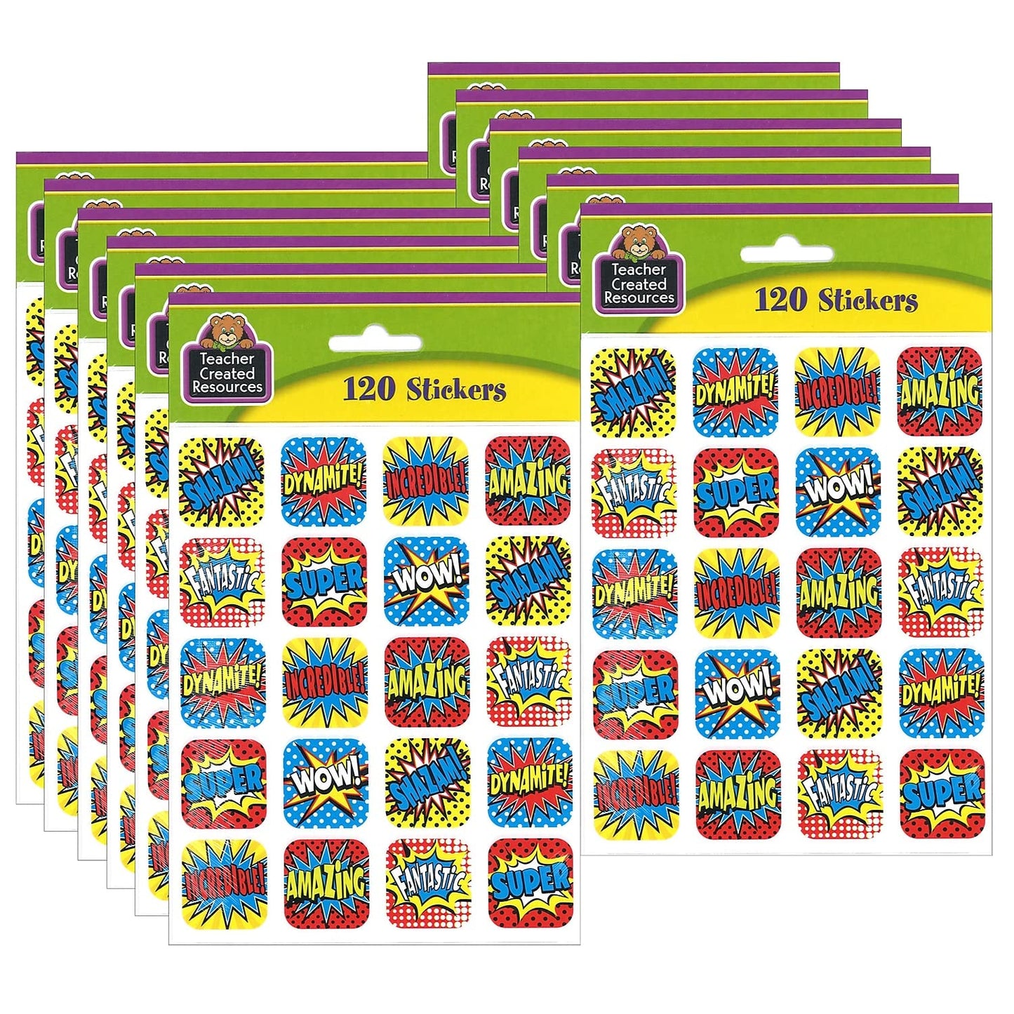 Superhero Stickers, 1, 120 Per Pack, 12 Packs