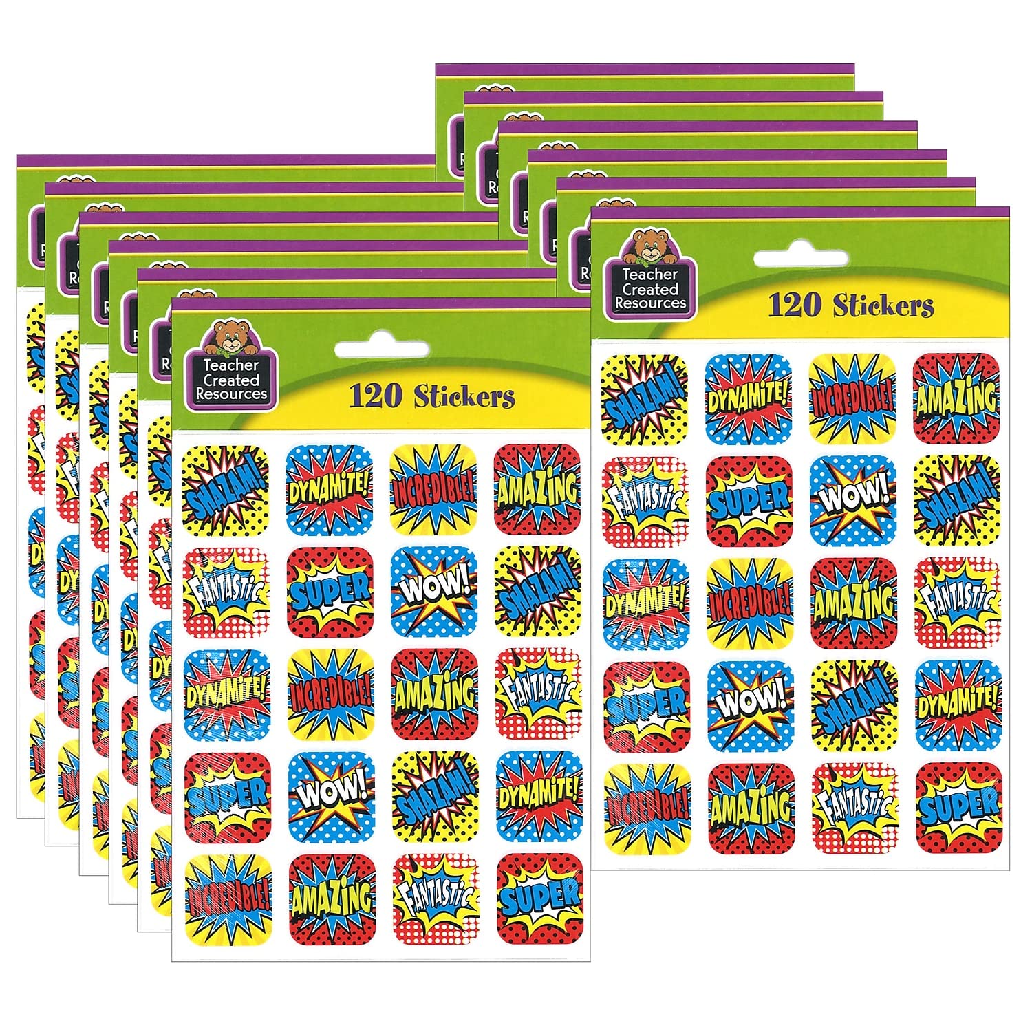 Superhero Stickers, 1, 120 Per Pack, 12 Packs