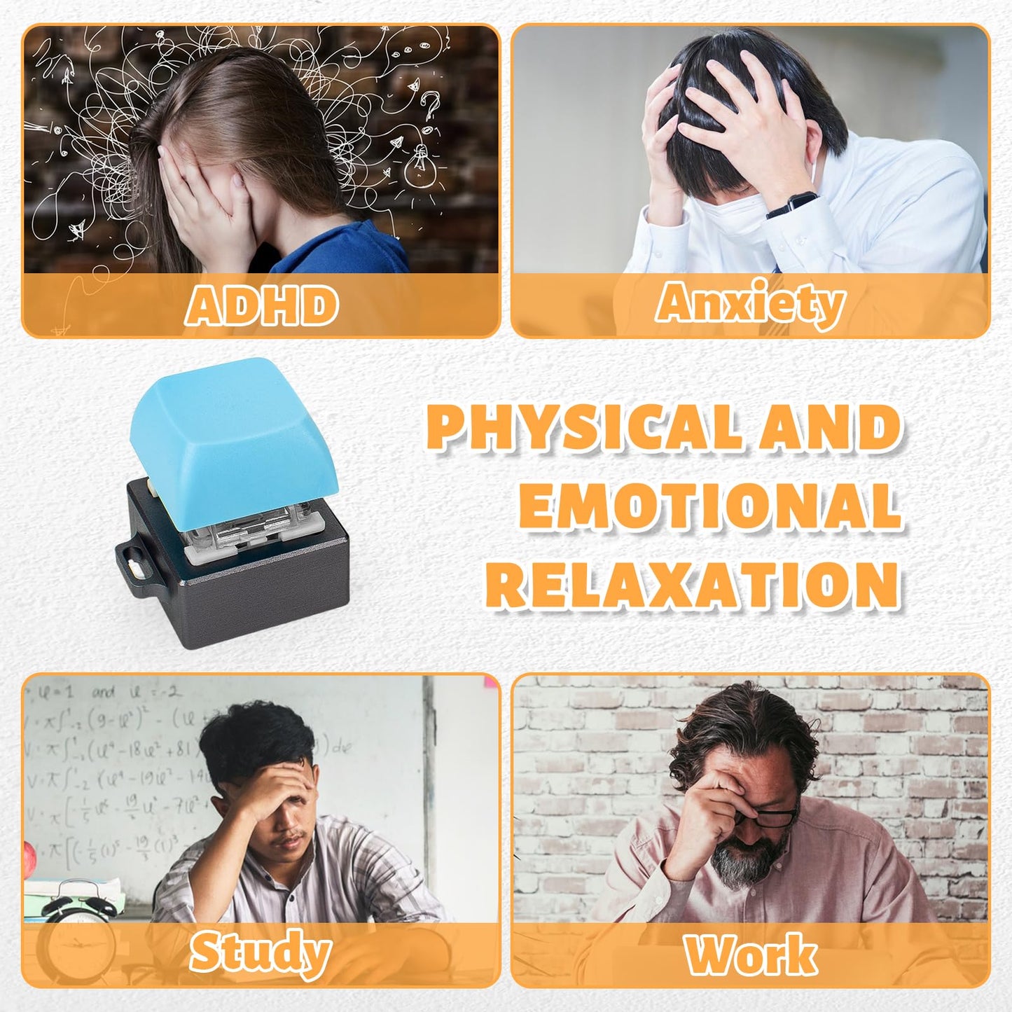 Byhoo 2 Pcs Keyboard Fidget Toy, Aluminum Alloy Mechanical Fidget Keyboard With Keychain, Lightweight Keyboard Fidget Clicker Fo