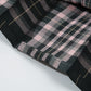 Girlss Short Pleated Plaid Costumes Skirt(Black Mixed Pink,X-Small)