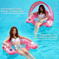 Jasonwell Pool Float with Canopy - Inflatable Pool Floaties mature-themed Floating Pool Chair Lounge Floats for Swimming Pool Water Chair Pool Lounger with Cup Holders Pool Toy Party Floaty for mature-themeds (R-XL)
