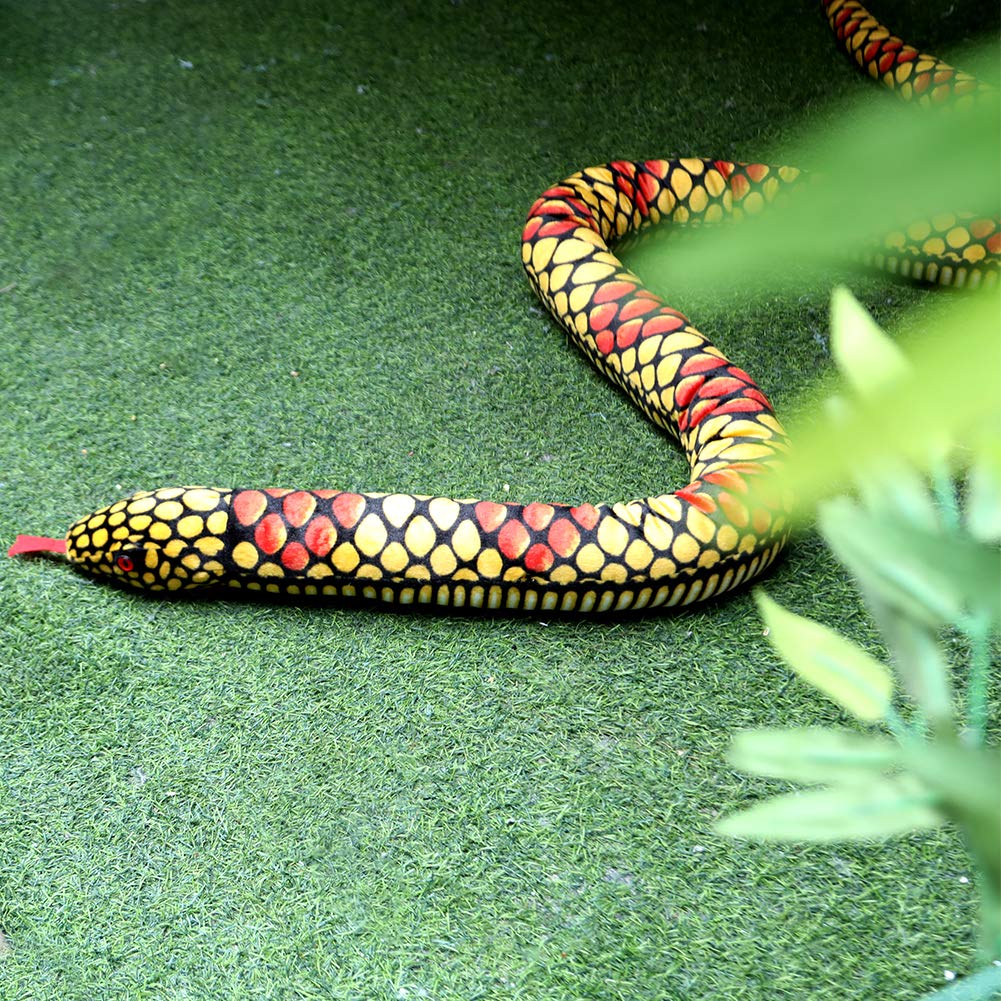 Giant Snake Plush, Stuffed Animal Snake Toy, Birthday Gifts For Boys And Girls (Yellow, 110 Inch)