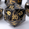 DND Metal Dice - Cracked Lightning Metal Dice - Polyhedral Dice Set for RPG D&D Dice with Cracks - Beautifully Detailed Dungeons