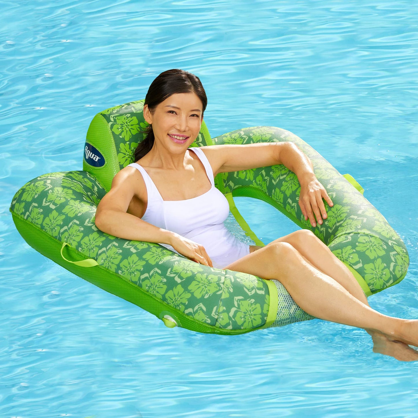 AQUA Zero Gravity Pool Chair Lounge  Inflatable Chair  mature-themed Float  Heavy Duty  Lime Green