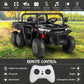 Hikole 2 Seater Ride On Car With Remote, 24V Kids Electric Cars W/Dump Bed, 6 Suspension, 4Wd, 3 Speeds, Music, Storage Trunk-6X6 Ride On Utv Truck For Big Kids Boys Girls Age 3-8, Black