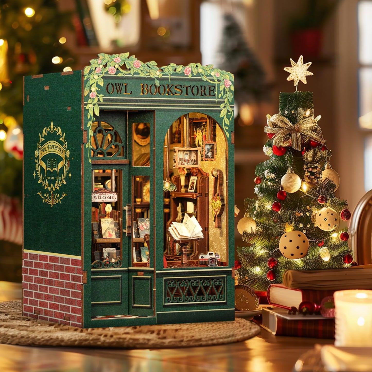 CUTEBEE Book Nook Kit - DIY Miniature House Dollhouse Kit for mature-themed and Teens  Booknook Bookshelf Decor Alley Model Build with LED Light  Gifts for Family and Friends