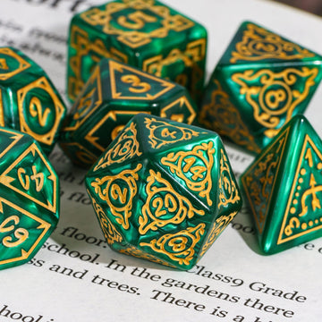 Poludie Dice DND, Polyhedral Dice Set(7 Pcs) D&D Dice with Leather Dice Bag for Dungeons and Dragons Role Playing Dice Games RPG