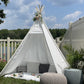 Betterhood 7' Large Teepee Tent For Adults, Play Tent With Carry Bag, 5 Sides Canvas Kids Teepee Tent Indoor & Outdoor Tents For Party, Wedding, Photo Prop, White