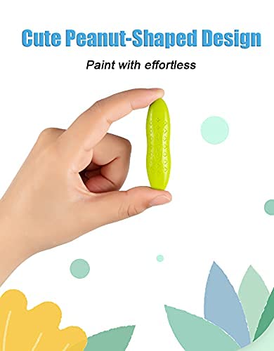 Yplus Peanut Crayons For Kids, 24 Pastel Colors Washable Toddler Crayons, Non-Toxic Baby Crayons For Ages 2-4, 1-3, 4-8, Colorin