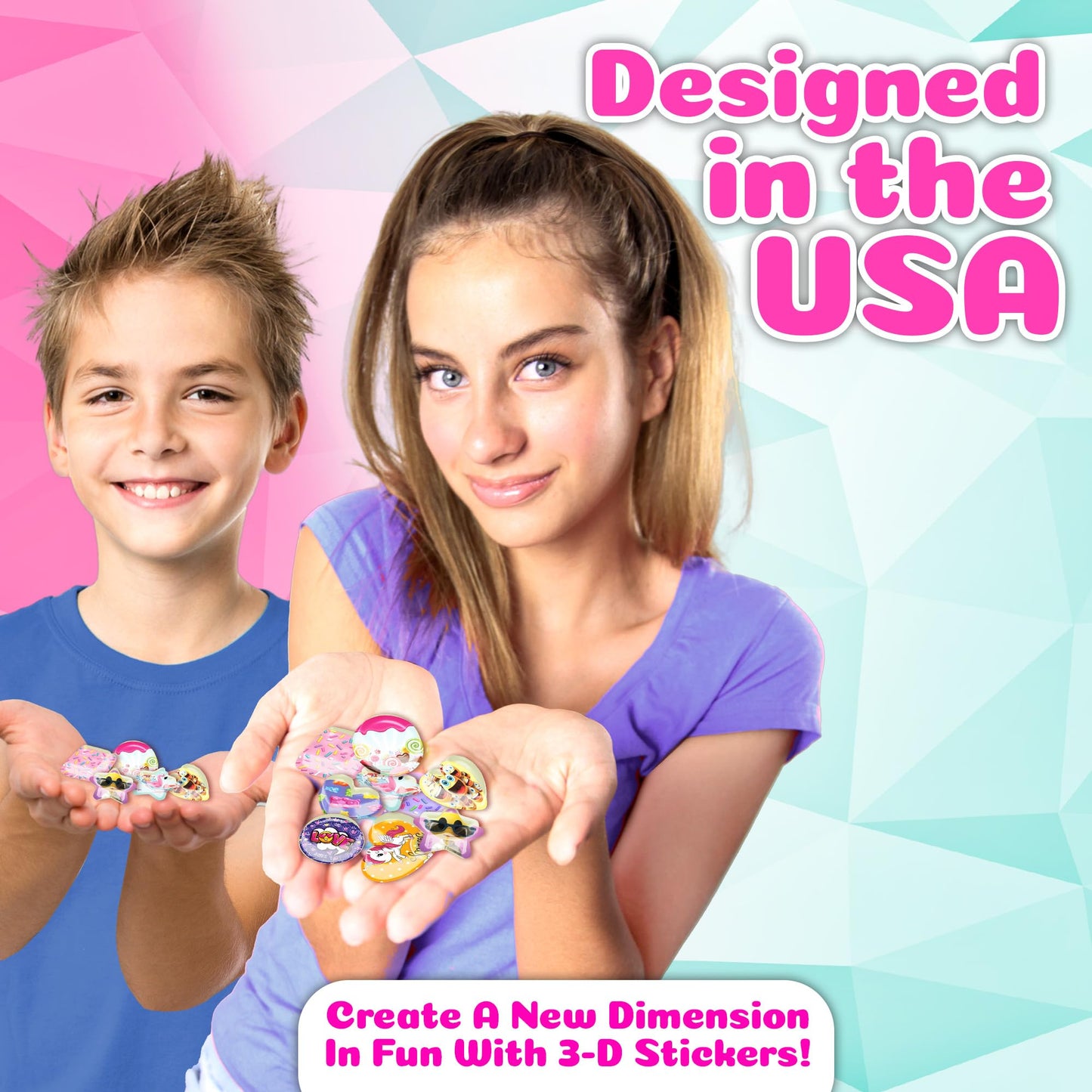 ACTIVITY KINGS ILY DIY 3D Sticker Maker for Girls and Boys, Arts and Crafts Fun for Ages 6+, Makes 30 Custom Stickers, Fun Creat