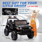 OKYBABY Ride on Truck Car  12V Kids ' Electric Vehicles W/Parents Control  Ride on Toys for Toddlers with Music  Bluetooth  Four-Wheels Suspension  USB  Headlights  Black