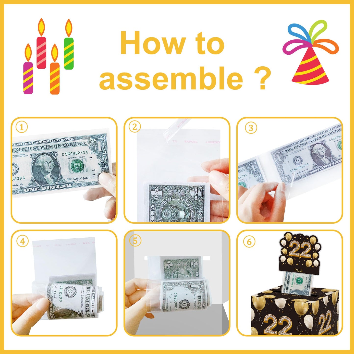 22Nd Birthday Gifts For Boys Girls, 22Nd Birthday Surprise Gift Box, Happy Birthday Money Gift Boxes For Cash, 22Nd Birthday Par