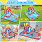 Whubefy Inflatable Water Slide Bounce House, 13.2x10Ft 13-in-1 Bounce House Obstacle Course Waterslides, Summer Fun w/Boxing Pol