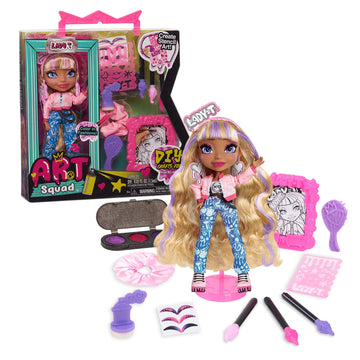 Art Squad Lady T 10-Inch Doll & Accessories With Diy Craft Stencil Project, Kids Toys For Ages 3 Up By Just Play