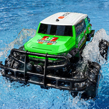 Ruko 1601AMP2 Amphibious Remote Control Car, 1:10 RC Car Toys for Boys, IPX6 Waterproof Monster Truck with Lights for All Terrai