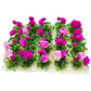 Prettylife 20Pcs Miniature Flower Cluster Grass Flower Tufts For Mini Dollhouse Fairy Garden Railway Simulated Static Scenery Micro Landscape Model (Rose)