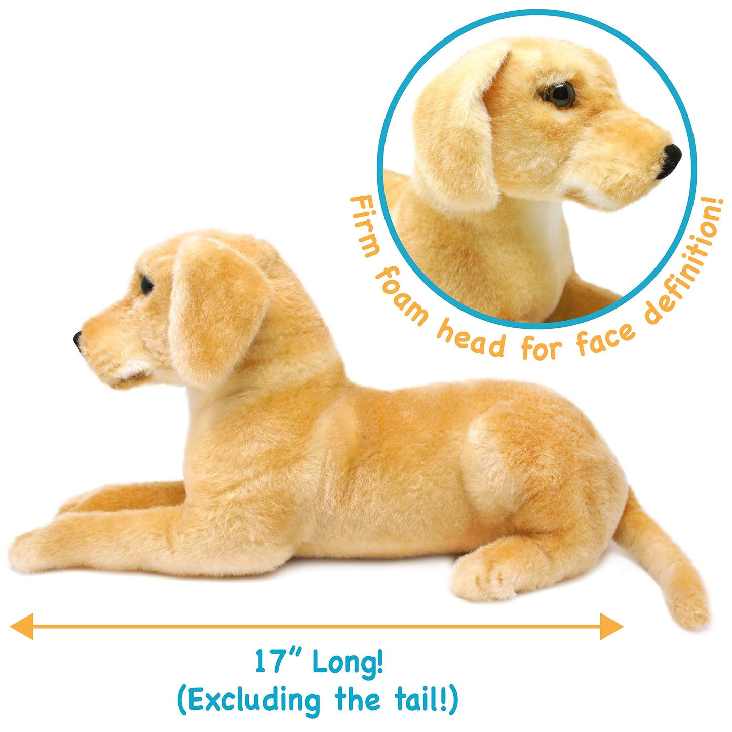 TigerHart 19-Inch Labrador Stuffed Animal Plush Toy - Multicolor, Polyester, Model 721107392330