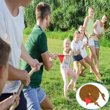 WYRJXYB Field Day Tug a War Rope Games 60FT for Kids and mature-themed  Outdoor Outside Activities Carnival Easter Games for Kids Family Reunion Birthday Party Lawn Picnic Yard Game for Team Building  Brown