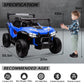 MOLACHI 24V 2 Seater Kids Ride on UTV Car 4WD Battery Powered Electric Vehicle for Kid Ride On Truck with Remote Control Safety Belts 3 Speeds (Blue)
