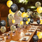 Jonhamwelbor 15Th Birthday Balloons 12 Inch 15Pcs 15 Year Old Black Gold Balloons Latex Confetti Balloons For Fifteen Happy Birt