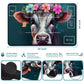 RWUTYTIUL Flower Cow Card Playmat 24 X 14 Inch with Tube Bag, Card Gameplay Mat with Zones Commander Deck Board MTG RPG CCG TCG