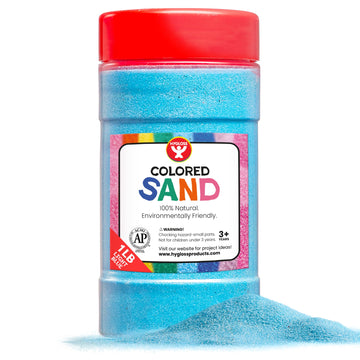 Hygloss Products Colored Play Sand - Assorted Colorful Craft Art Bucket O' Sand, Light Blue, 1 Lb