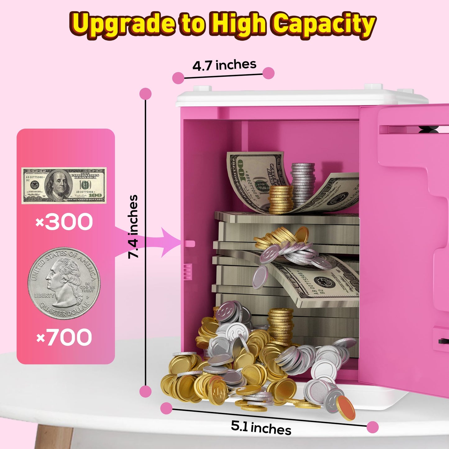 Atm Piggy Bank For Boys Girls, Electronic Money Bank With Password Paper Money Saving Box Coin Can Kids Safe Bank, Birthday Gift Toy For Kids Adults