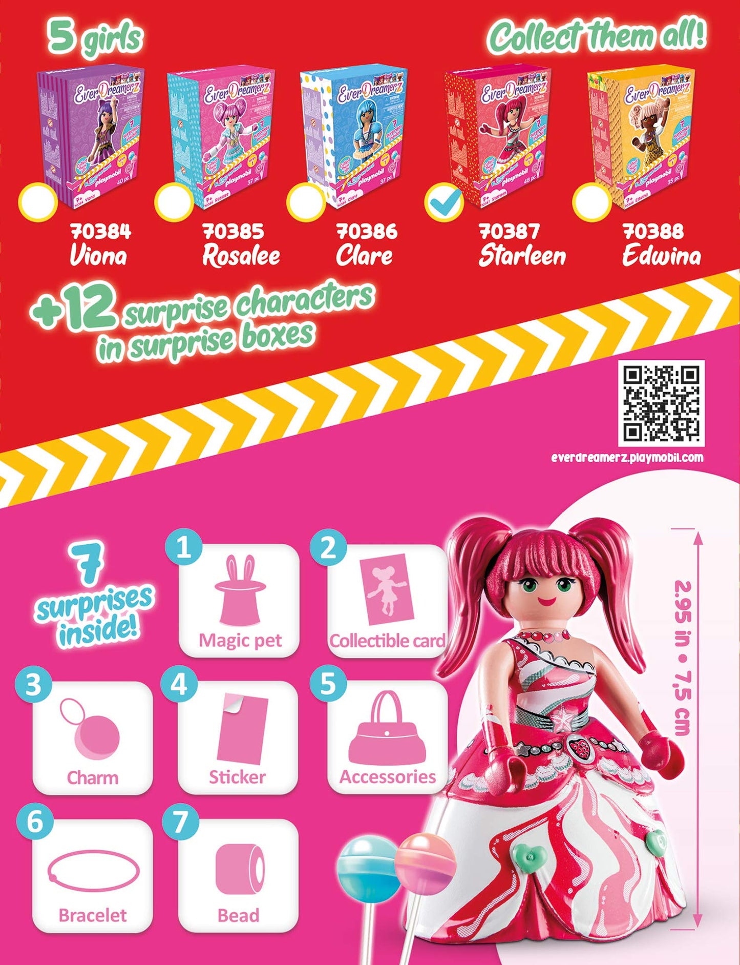 Playmobil Everdreamerz Starleen With Strawberry Ice Cream Charm & 7 Surprises