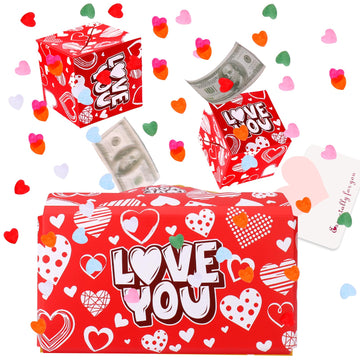 Baborui Pop Up Love You Birthday Cards With Confetti, Happy Birthday Surprise Gift Box Explosion For Money, Cash Birthday Surpri