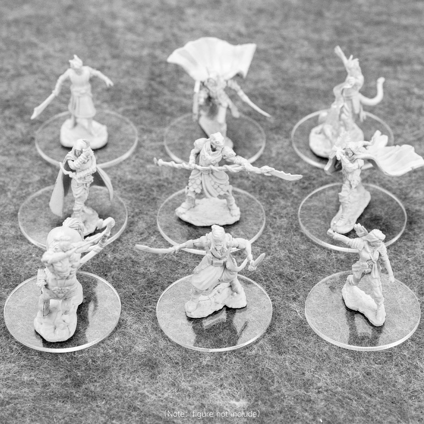 DisplayMore 100Pcs Round Plastic Model Bases 40mm/1.57 inch Wide 2mm Thick for Gaming Miniatures or Wargames Role Playing Board