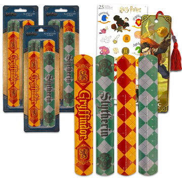 Harry Potter Slap Bracelet Party Favors Set - Bundle with 12 Harry Potter Slap Bracelets for Kids Plus Stickers, More | Harry Po