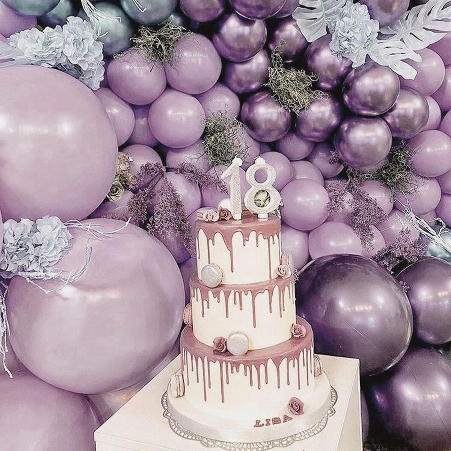 Partywoo Dusky Purple Balloons, 140 Pcs Boho Purple Balloons Different Sizes Pack Of 18 Inch 12 Inch 10 Inch 5 Inch Pale Purple Balloons For Balloon Garland Arch As Party Decorations, Purple-F29