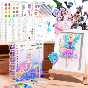 Magic 4 In 1 Poke In Art Kits For Girls, Pretty Princess Game With Princess Stickers, Watercolor Paint, Diamond Art Crafts For Kids Ages 4-8, Diy Activity Gifts For 4 5 6 7 8+ Year Old Girls