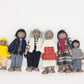 HYSTYLE 7 Pack Wooden Doll House Family Dollhouse Dolls Family Pretend Play Figures  Family Role Play Pretend Play Mini People Figures (African American)