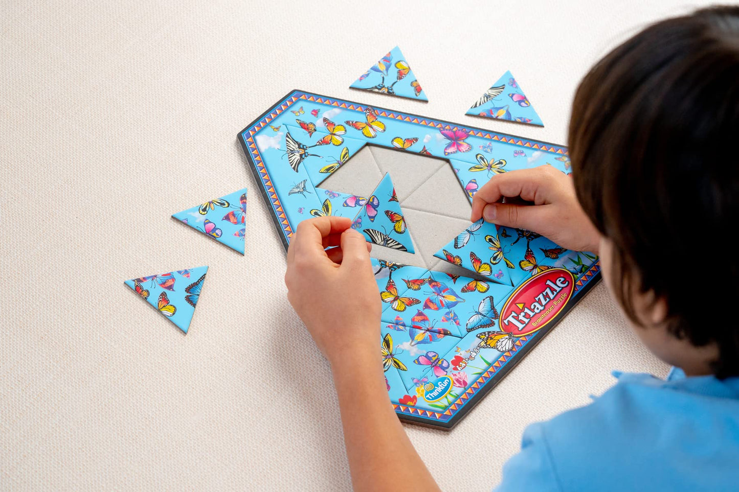 Think Fun Triazzle Picture-Matching Brainteaser - Engaging Brain Puzzle For Kids & Adults | Award-Winning Game | Enhances Memory & Problem-Solving Skills | Butterflies Edition