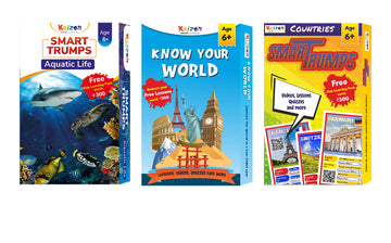 Kaizen Microlessons Smart Cards To Enhance General Awareness For Age 6-15, Learn While Playing, General Knowledge For Kids, (Com