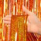 Reusable Foil Fringe Curtains Thanksgiving Decorations - Melsan 3 Pack 3.2 x 8.2 ft Tinsel Curtain Party Photo Backdrop for Birt